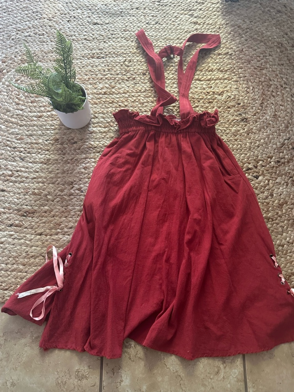 SUEDE OVERALL DRESS